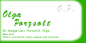 olga porzsolt business card